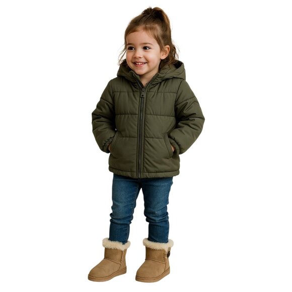 China Buttons City Winter SNOW Boots Vegan Leather PULL ON Boot Kids YOUTH 3.5 - Picture 1 of 14